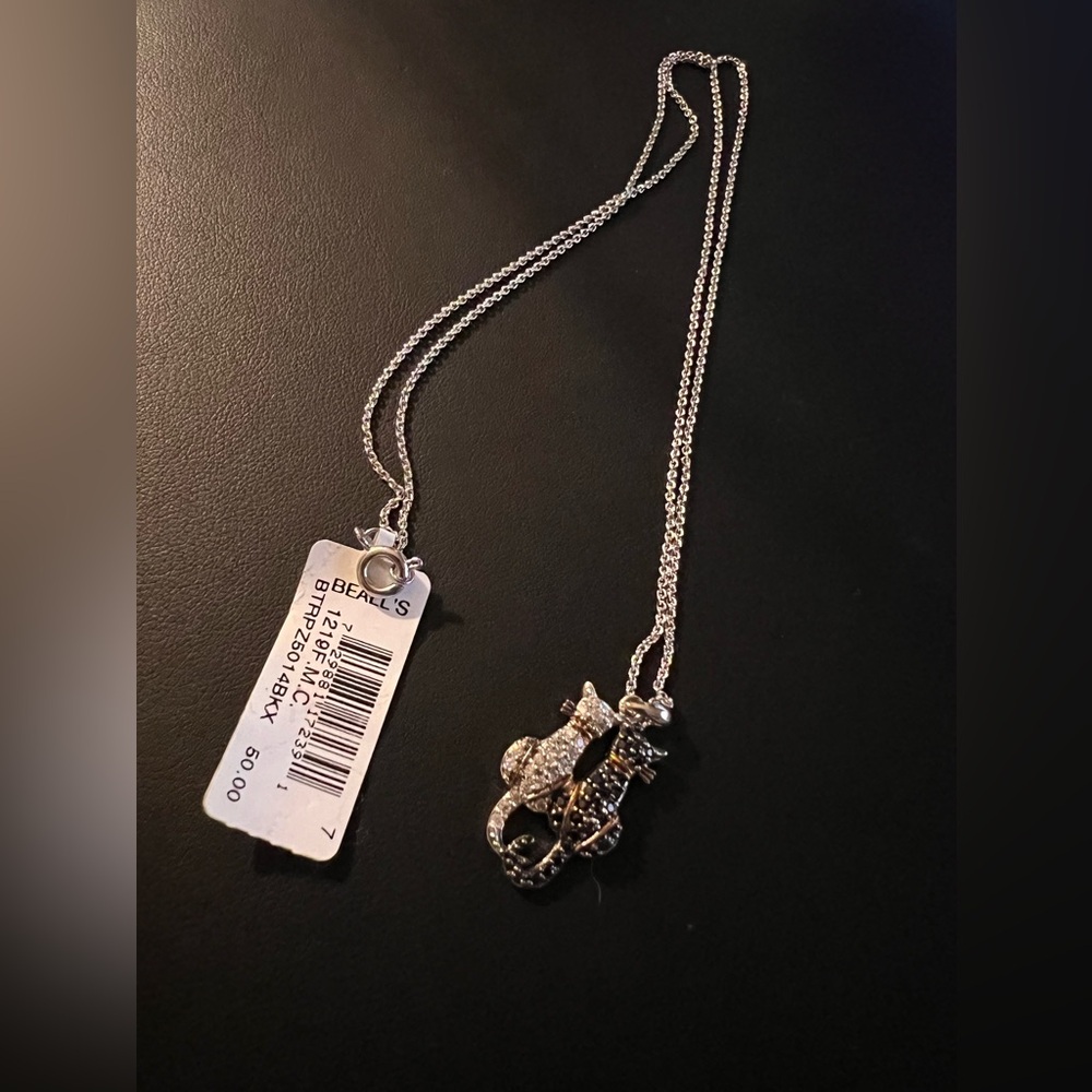 Beall’s💥NWT💥Sterling Silver 10”Cats Fine Necklace